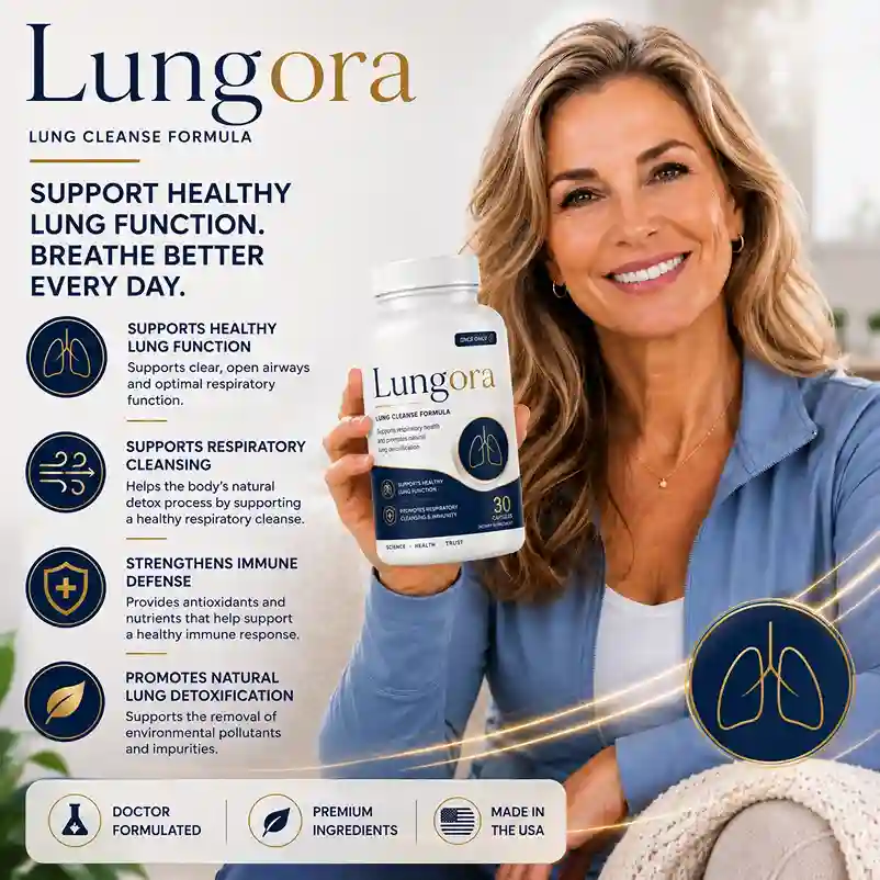 Lungora Lung Cleanse Formula — Daily Respiratory Health Supplement, 30 Capsules